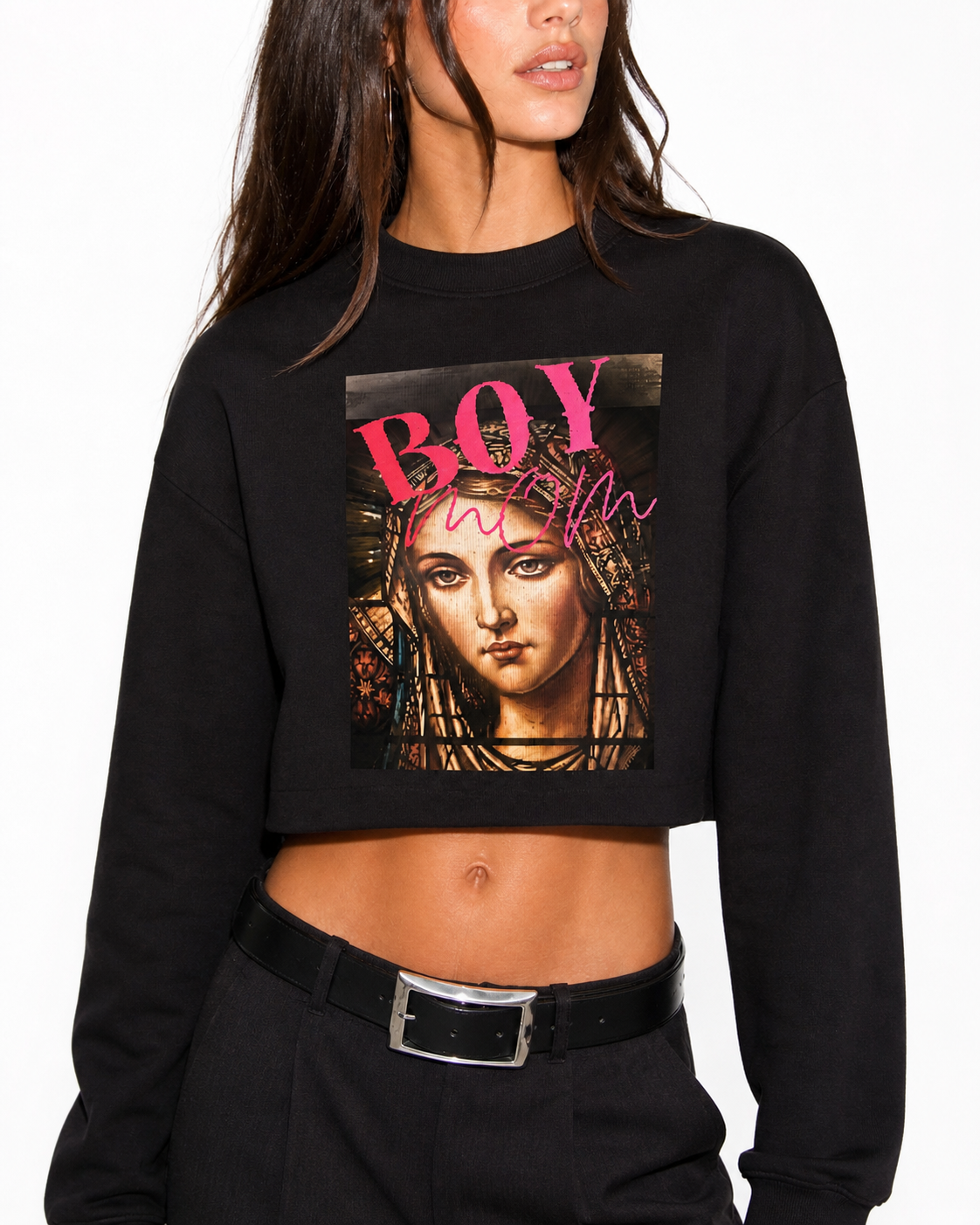 Boy mom crop top